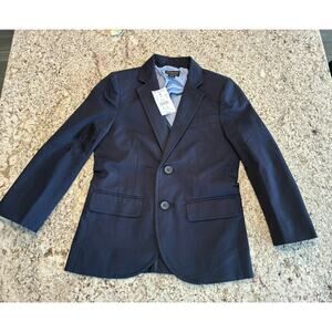 New Boys J.Crew Crewcuts Thompson Suit Jacket in Navy Chino Size 4-5 H5630